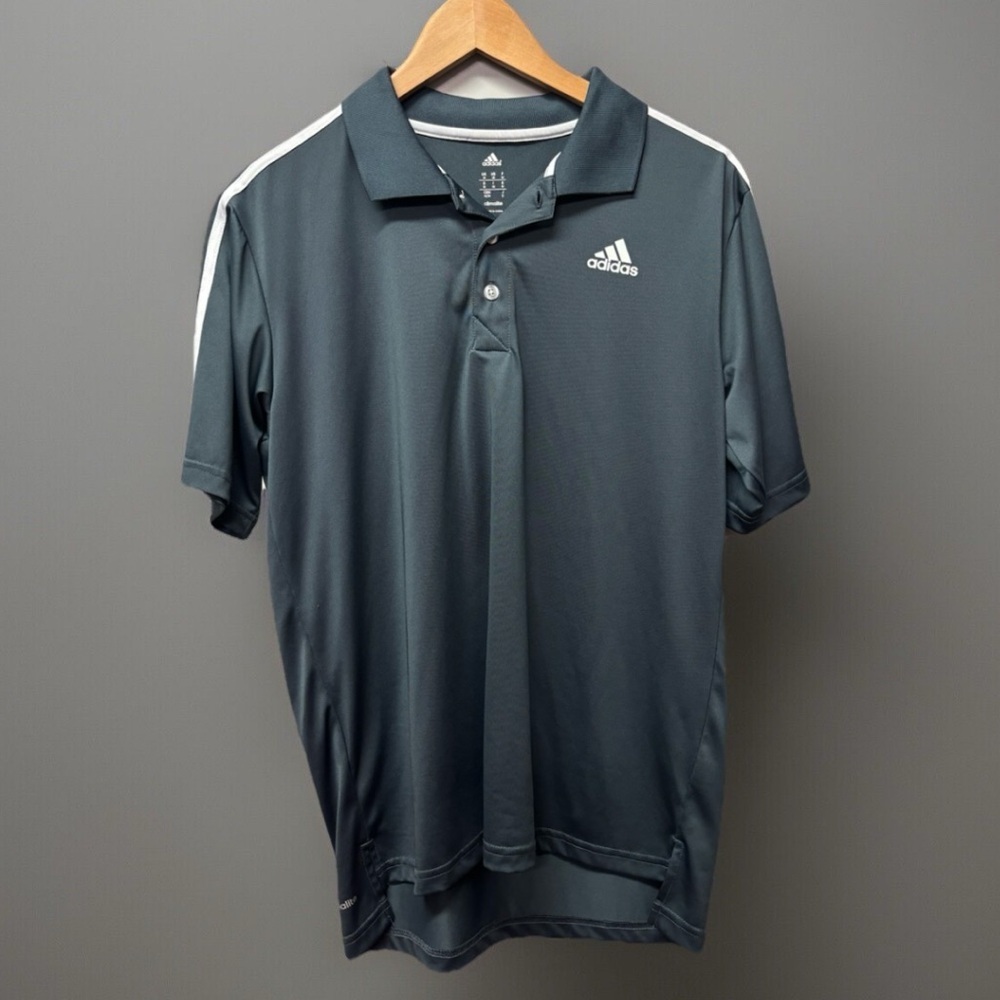 Adidas charcoal climalite polo shirt lightweight size M men’s